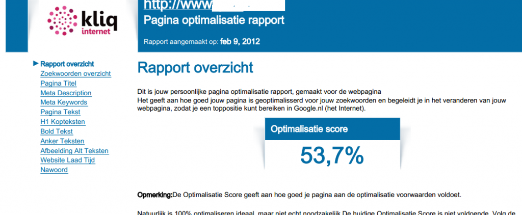 Pagina optimalisatie