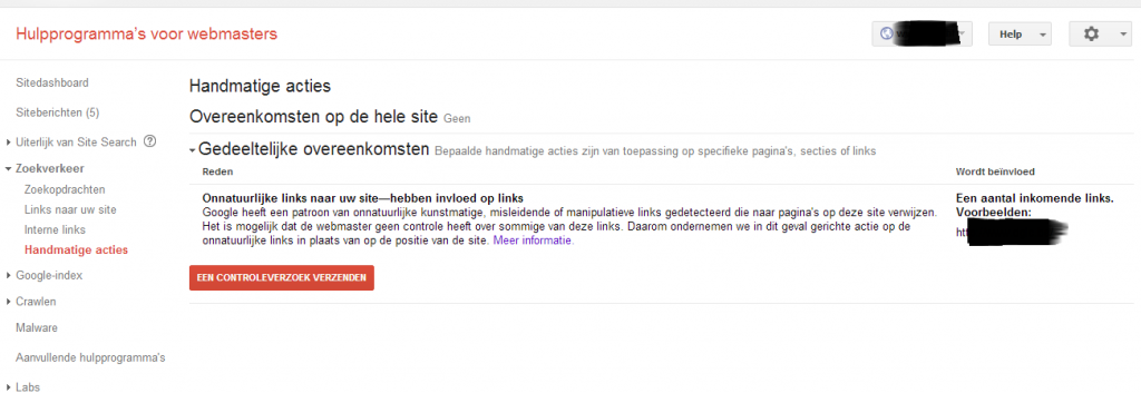 Onnatuurlijke links webspam actie